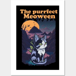 Funny The Purrfect Meoween Posters and Art